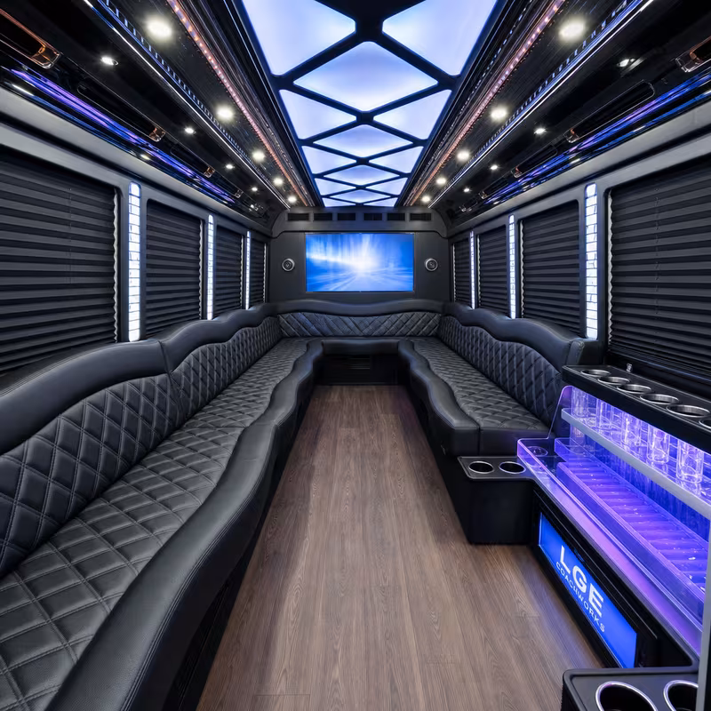 25 Passenger Party Bus Interior