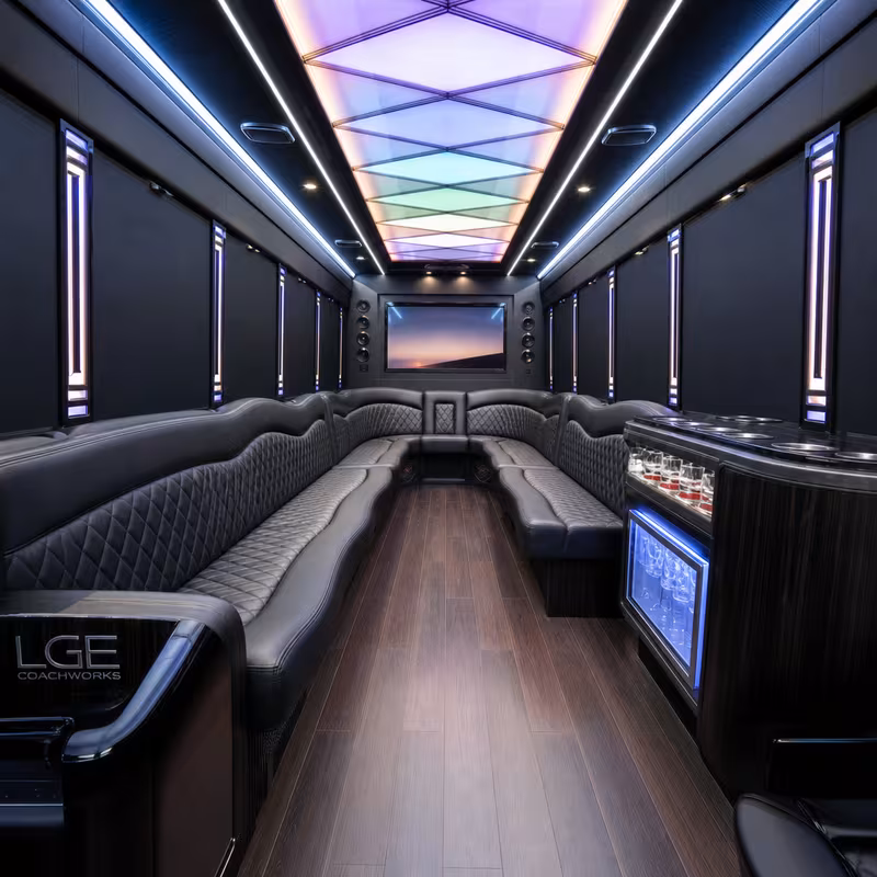 30 Passenger Party Bus Interior