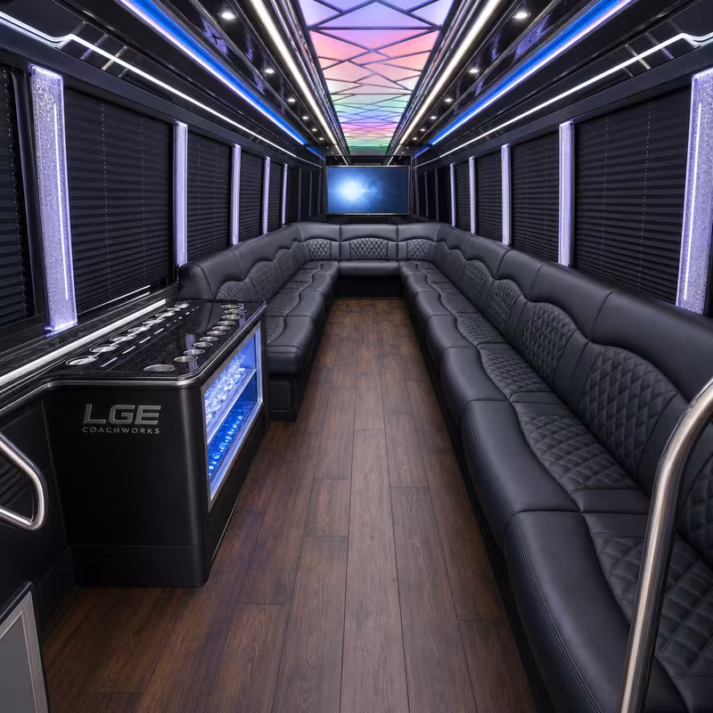 40 Passenger Party Bus Interior