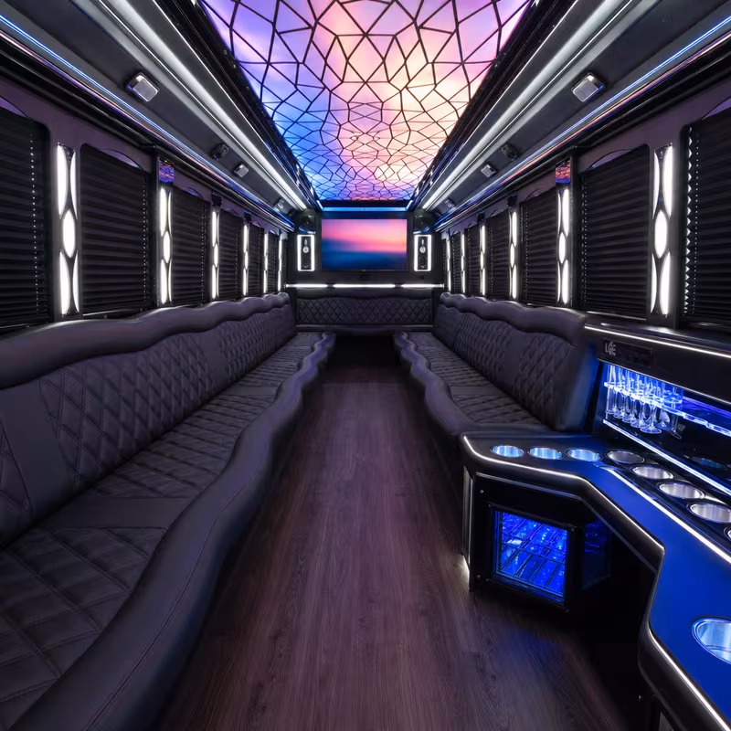 40 Passenger Party Bus Interior