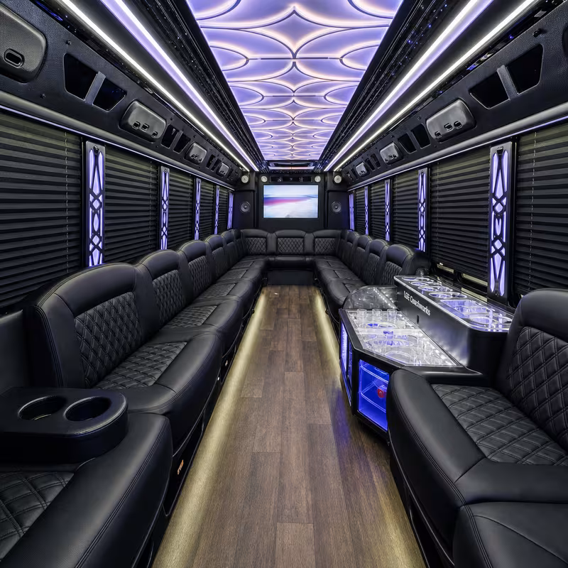 50 Passenger Party Bus Interior