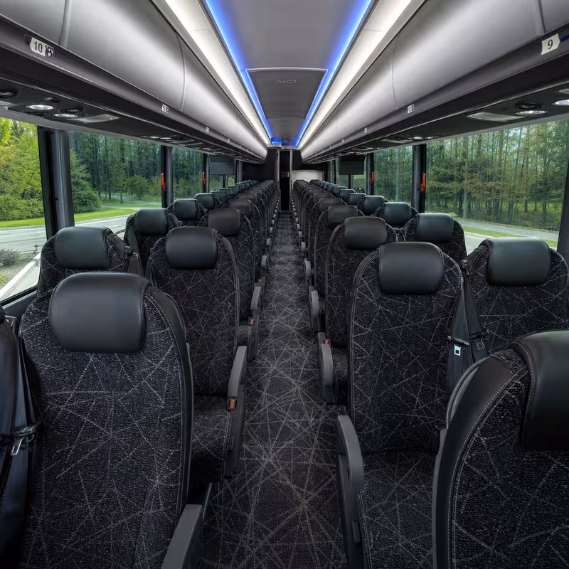40-56 Passenger Charter Bus Interior