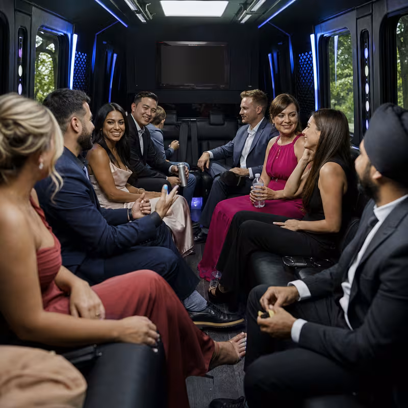 Black Mercedes Sprinter van staged for an Tampa Private Event Transportation group