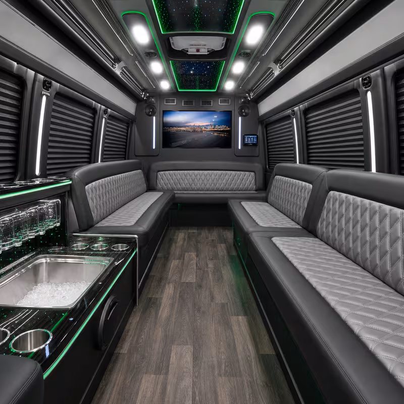 14 Passenger Sprinter Limo Interior