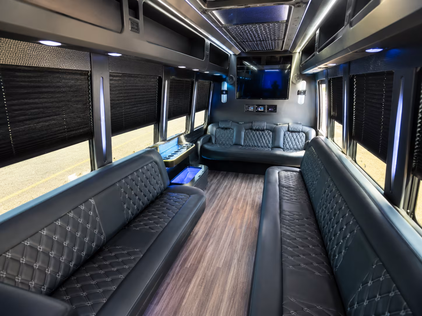 Tampa Birthday, Sweet 16, & Quinceañera Transportation party bus interior