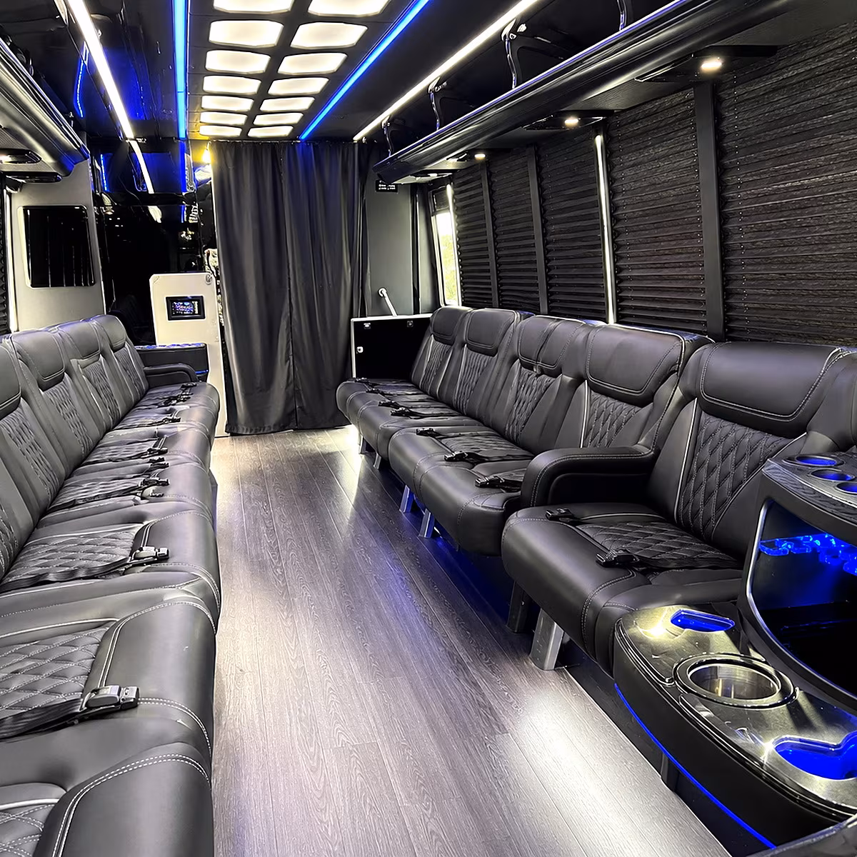 Tampa Sporting Event Transportation party bus interior