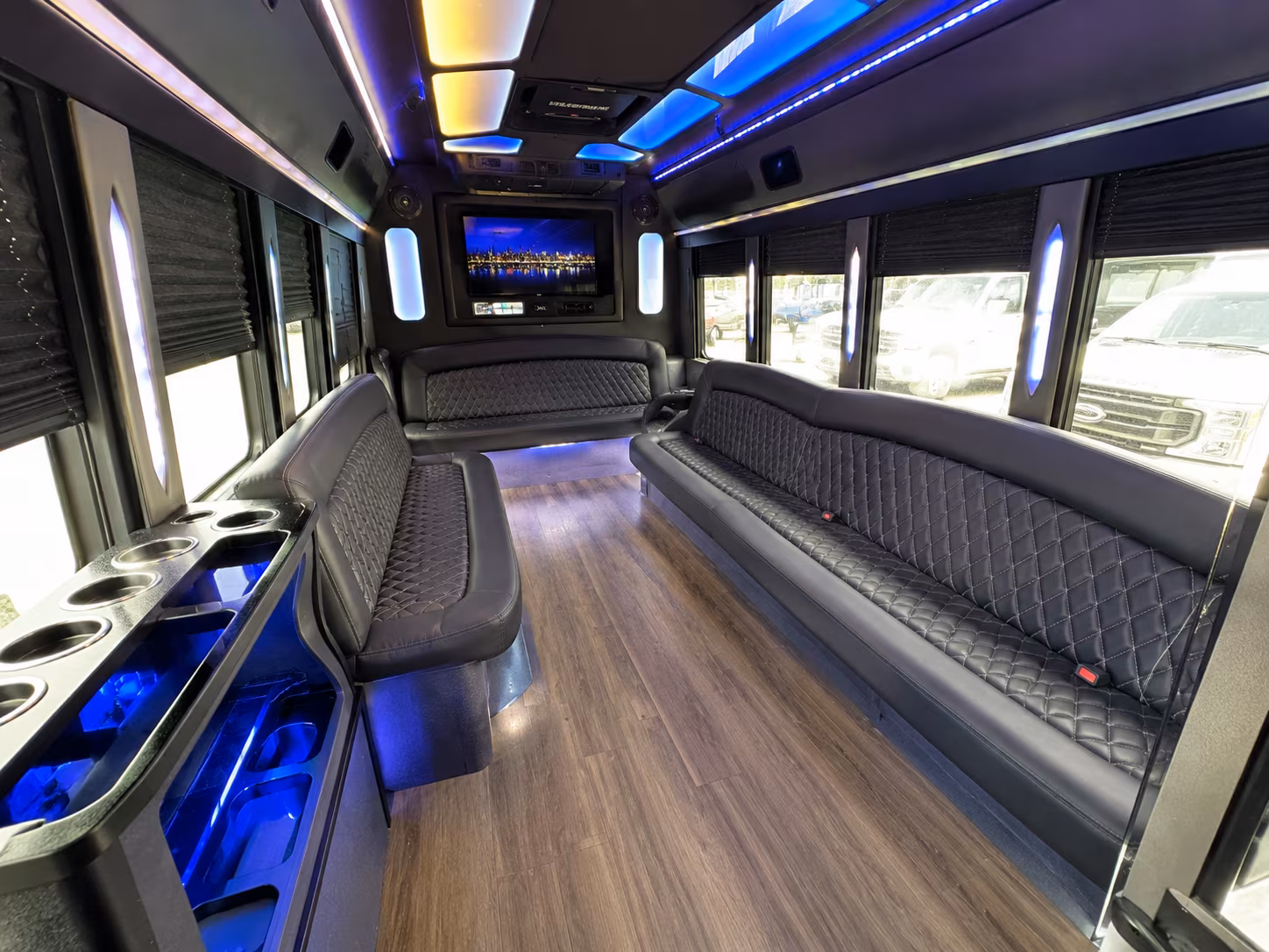 Tampa Sporting Event Transportation party bus interior